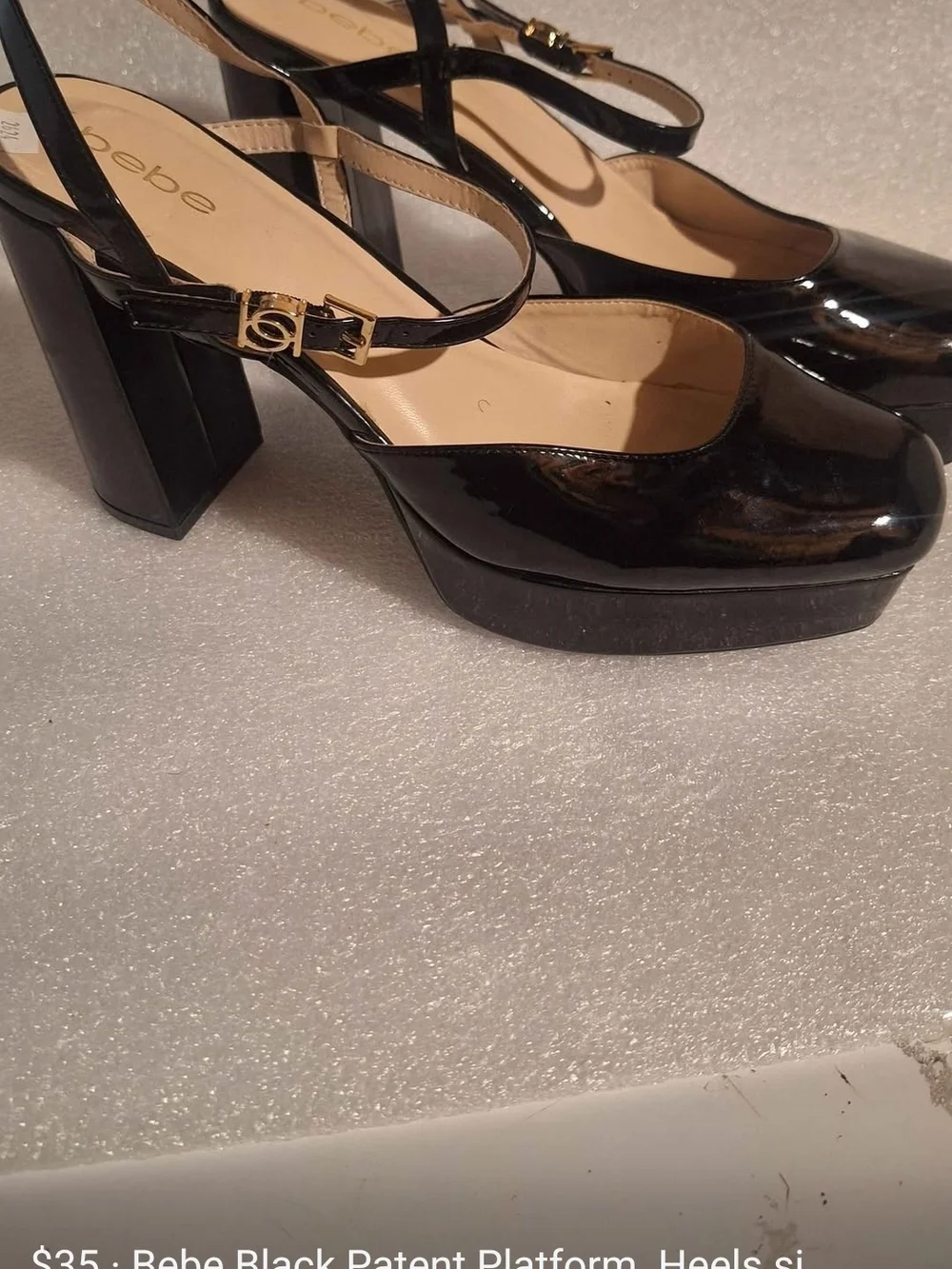 bebe glossy black